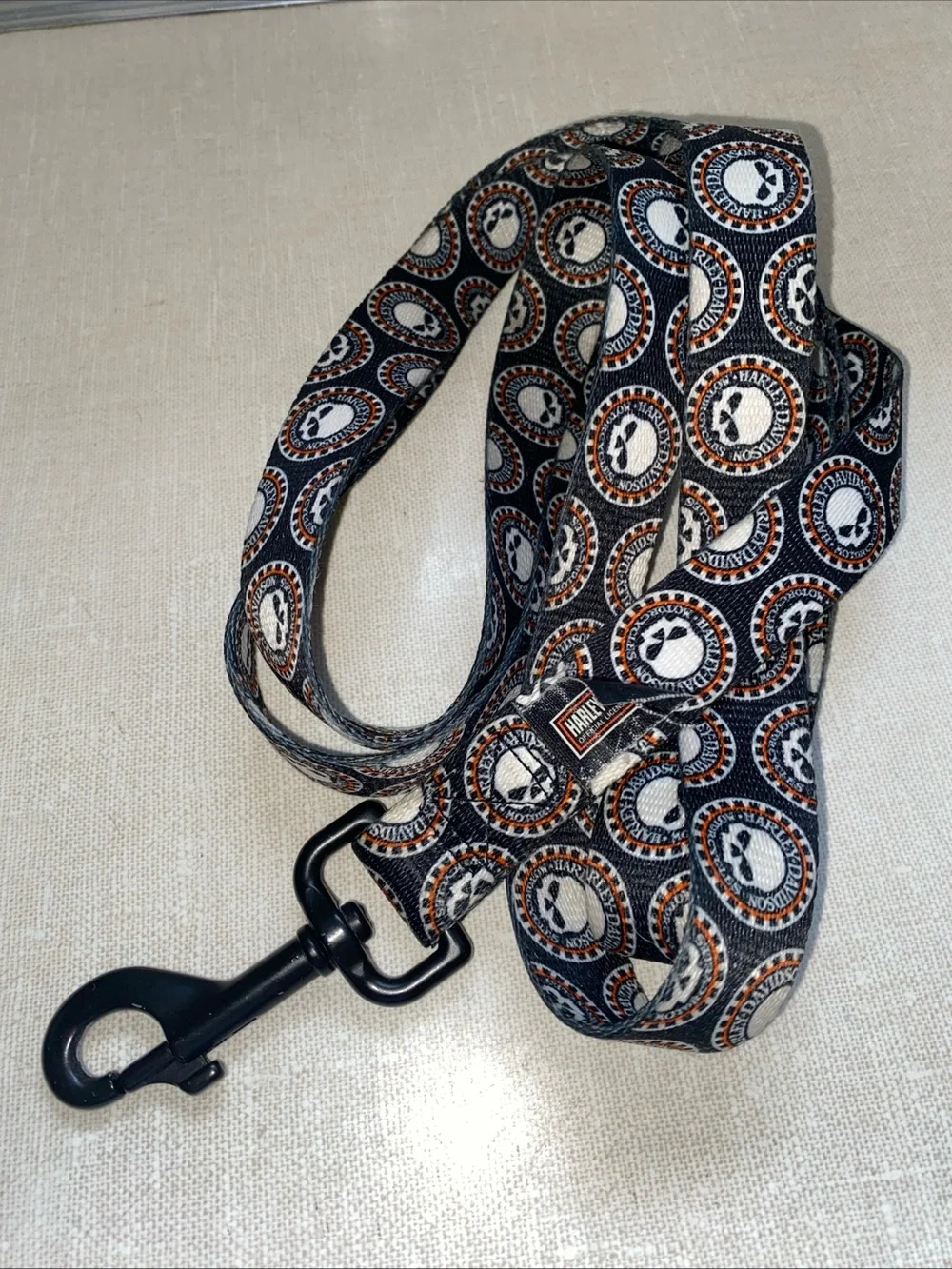 Harley Davidson VTG Dog Pet Leash Skull Print